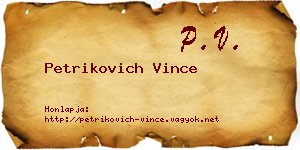 Petrikovich Vince névjegykártya